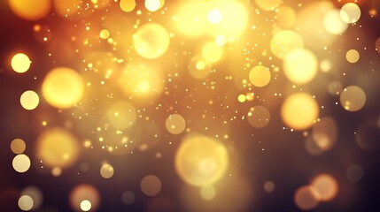 Golden Bokeh Lights Sparkling Background