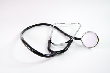 Stethoscope on white background, close up