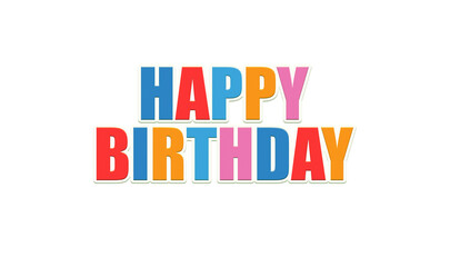 Festive 3D 'Happy Birthday' Text in Vibrant Colors