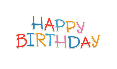 Fototapeta premium Bright and Cheerful 3D 'Happy Birthday' Typography on White