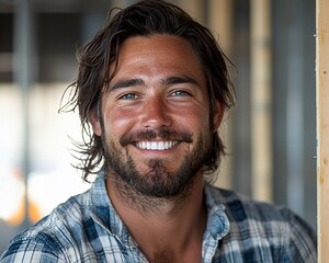 Fototapeta premium Happy man smiling, portrait.
