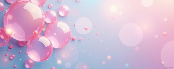 Soft pastel bubbles float on a light background , round, digital, soft