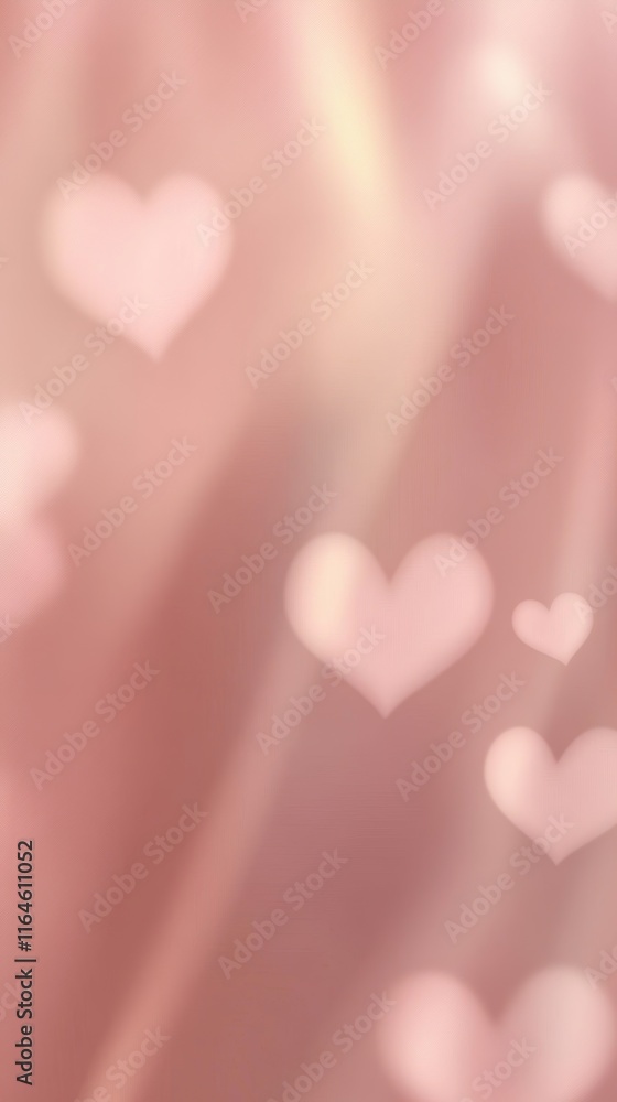 Aufkleber soft pink gradient background with blurred hearts perfect for text or design elements