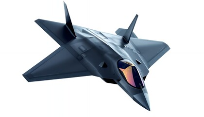 Stealth Fighter Jet: Sleek Design, Dark Hues, Dramatic Angle