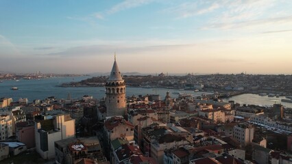 Obraz premium Golden Hour Galata Tower