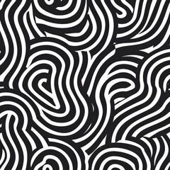 Fototapeta premium Abstract black and white swirling lines pattern.