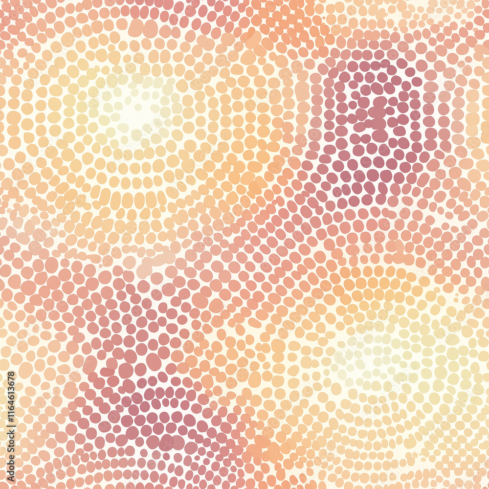 Poster soft abstract pattern featuring pastel circles in warm tones, creating a gentle, flowing design suit