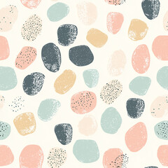 Colorful abstract pattern featuring soft, rounded shapes in pastel tones on a light background, suitable for modern design projects.