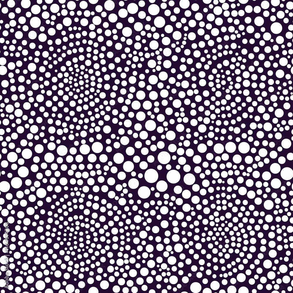 Poster abstract pattern featuring concentric circles in white against a dark background, creating a visuall