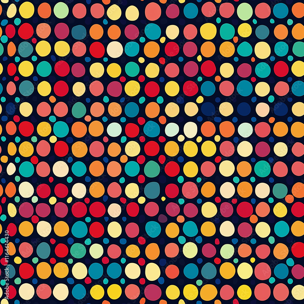 Aufkleber vibrant abstract pattern featuring colorful circles on a dark background, creating a lively and dyna