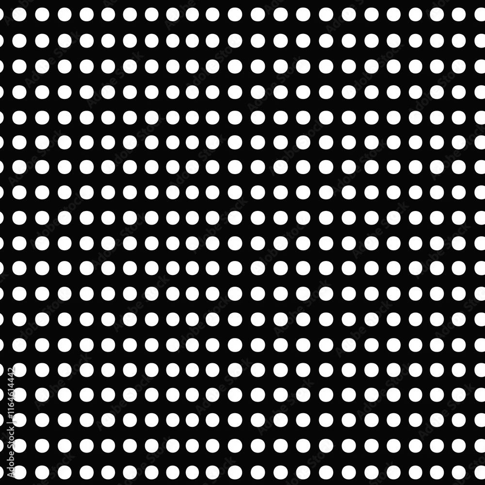 Aufkleber pattern of white dots on a black background creating a visually striking contrast and geometric desi