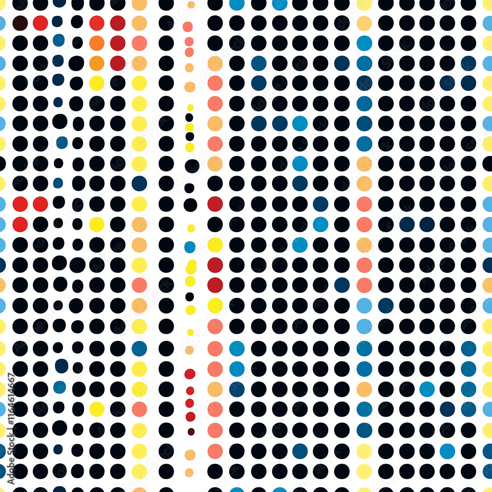 Poster dynamic seamless dot pattern artwork abstract design colorful dots creative space visual art perspec