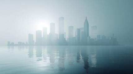 Naklejka premium A city on an icy plain the buildings are made of i_009