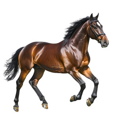 Obraz premium Majestic Brown Horse Galloping Equestrian Sport Powerful Stallion