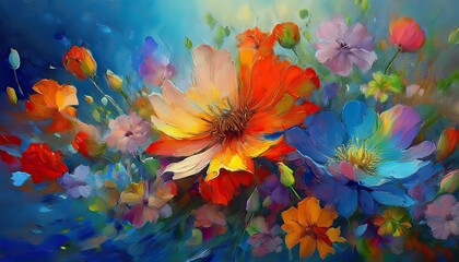 beautiful colorful vibrant flowers exploding graphic resource	
