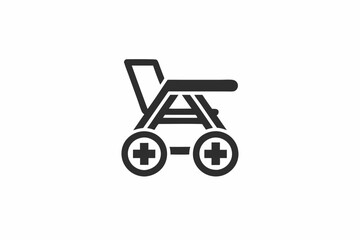 creative medical walker icon concept