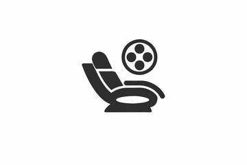 creative medical therapist chair icon concept