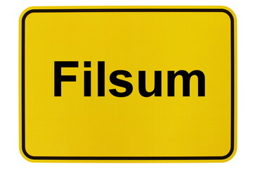 Illustration eines Ortsschildes der Gemeinde Filsum in Niedersachsen