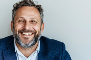 Obraz premium Portrait of handsome business man laughing in studio