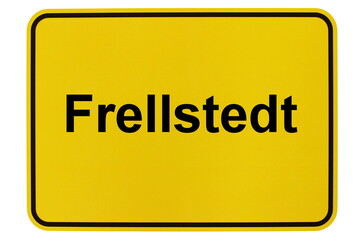 Illustration eines Ortsschildes der Gemeinde Frellstedt in Niedersachsen
