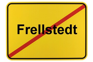 Illustration eines Ortsschildes der Gemeinde Frellstedt in Niedersachsen