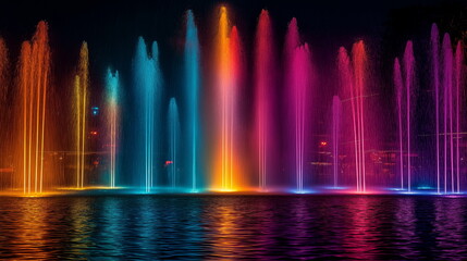 An abstract fountain of joy bright streams of mult_007