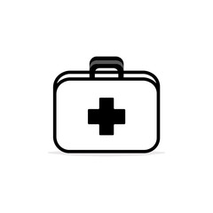 Fototapeta premium medical bag icon sign vector. First aid kit icon - Outline style. Simple black and white icon. healthcare and medical in simple style
