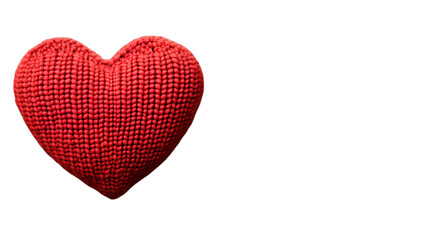 Fototapeta premium Red Knitted Heart Transparent Background Versatile for Designs
