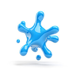 Obraz premium 3d blue bubble in form of star icon isolated on white background