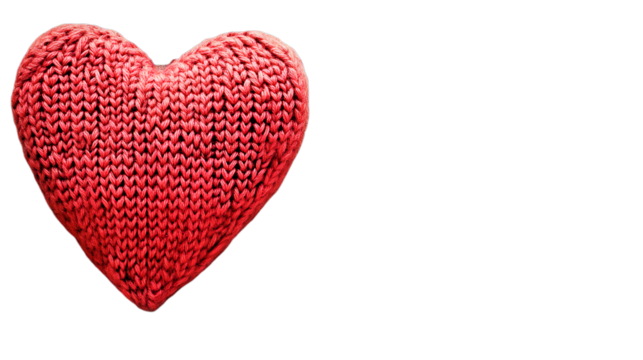 Red Knitted Heart Transparent Background Love Craft Supply