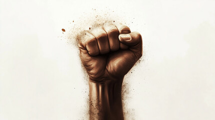 illustration of a clenched fist demanding justice