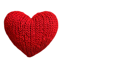Red Knitted Heart Isolated Transparent Background Love Projects