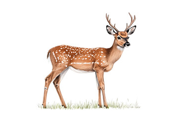 Obraz premium Deer silhouette watercolor style wildlife simple drawing animal isolated on white background