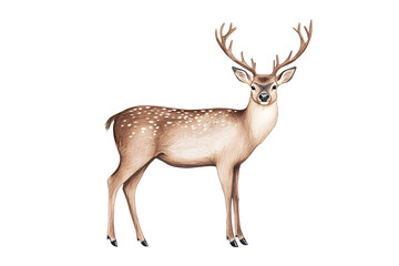 Obraz premium Deer silhouette watercolor style wildlife simple drawing animal isolated on white background