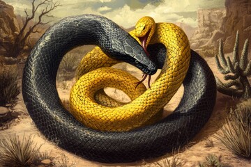 Obraz premium snake in the garden