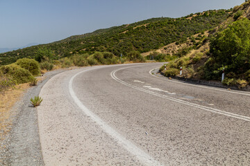 Winding  road near Megalopoli, Greece