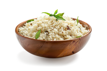 Pulihora rice dish on bowl on a transparent background
