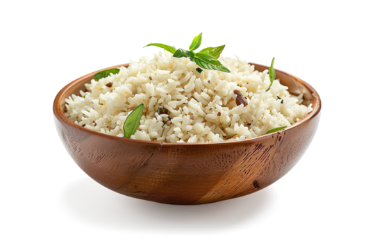 Pulihora rice dish on bowl on a transparent background