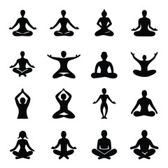 yoga icons set