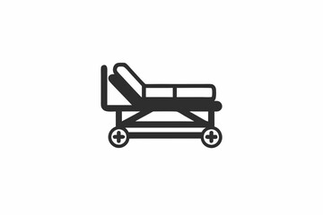 creative medical recovery bed icon concept