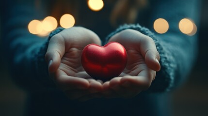 Obraz premium Offering a Heart: A Symbol of Love and Compassion