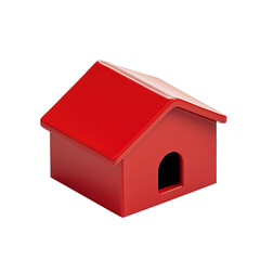 Red house isolated on transparent or white background