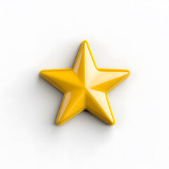 Obraz premium 3d gold glossy yellow star icon isolated on white background