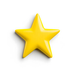 Obraz premium 3d gold glossy yellow star icon isolated on white background