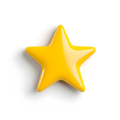 Obraz premium 3d gold glossy yellow star icon isolated on white background