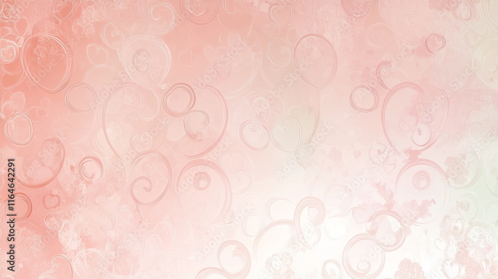 Aufkleber delicate soft pink gradient background with lighter center and blurred hearts creating a charming at