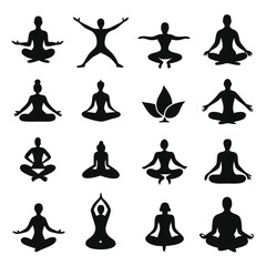 yoga icons set