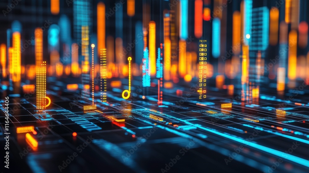 Poster abstract data flow with high contrast imagery