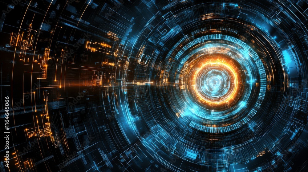 Aufkleber abstract digital technology interface background design