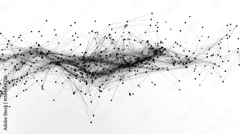 Poster abstract flow of data points in high contrast